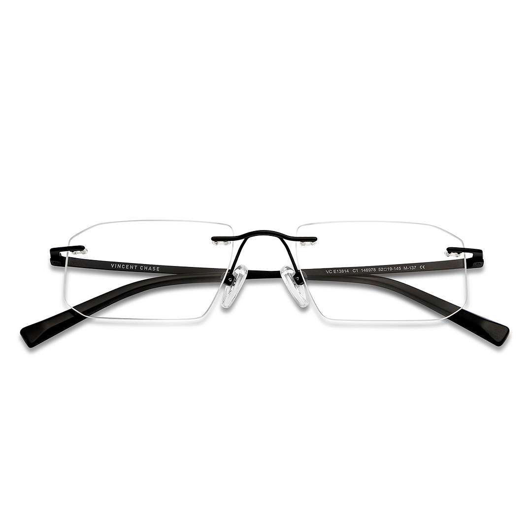 Vincent Chase Online Black Rimless Rectangle left side