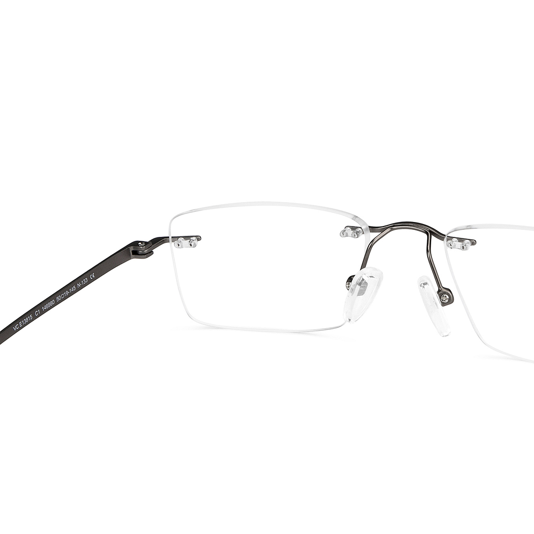 Vincent Chase Online Mid Gunmetal Rimless Rectangle right side