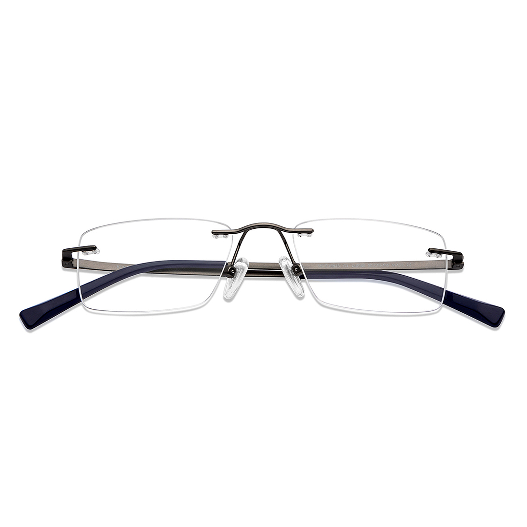 Vincent Chase Online Mid Gunmetal Rimless Rectangle left side