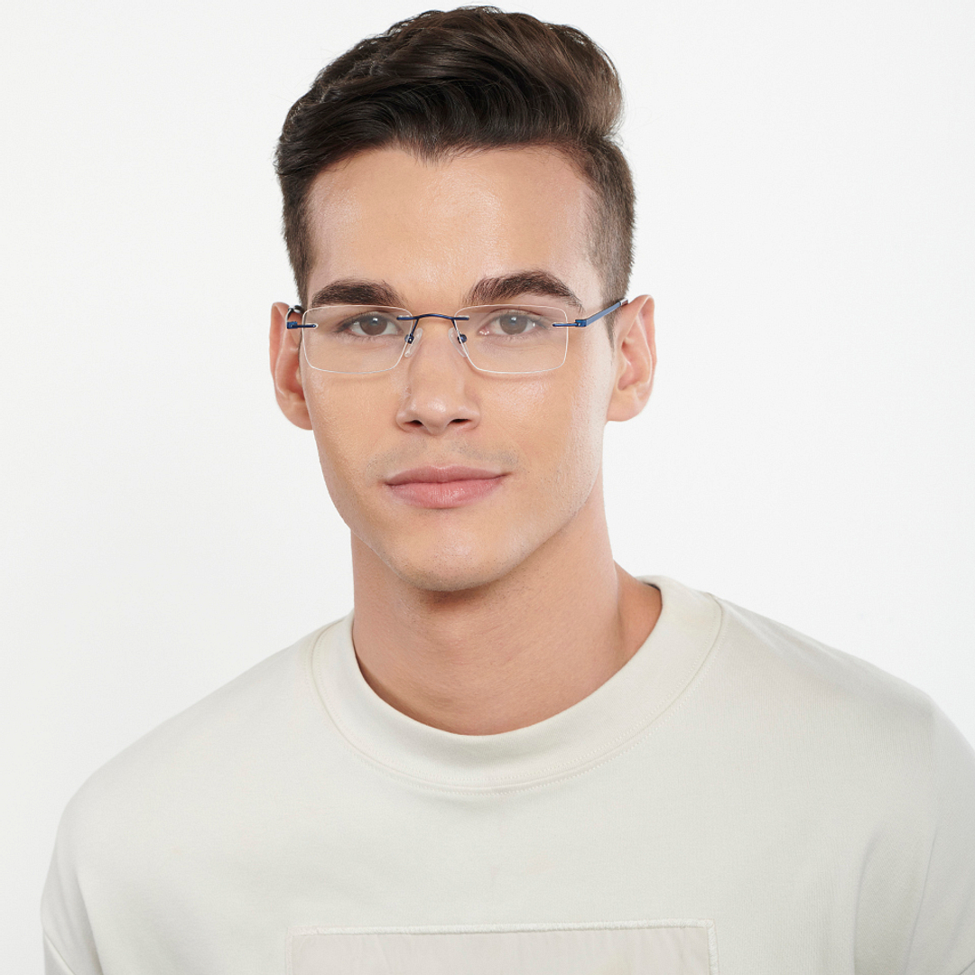 Vincent Chase Online Sky Blue Rimless Rectangle right side