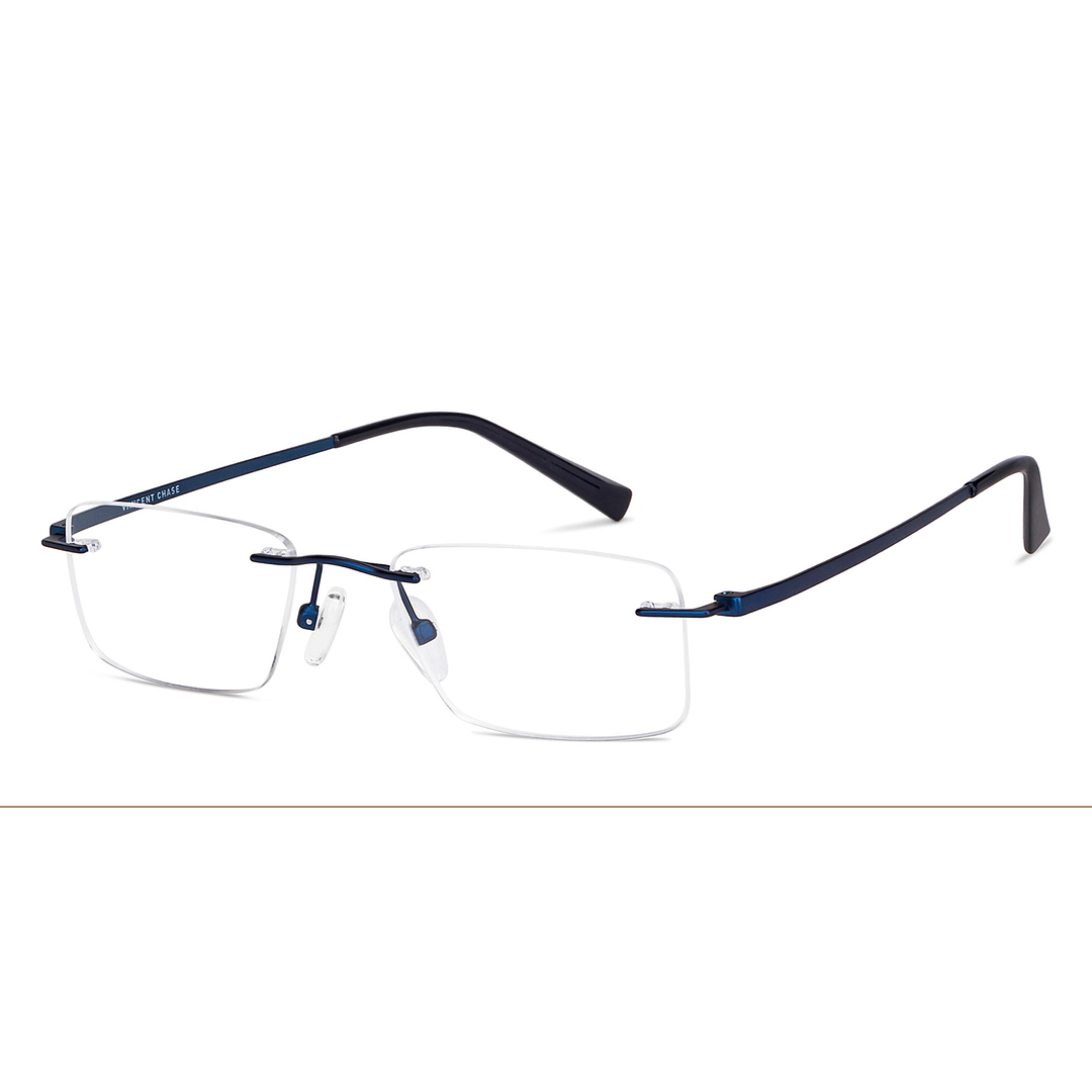 Vincent Chase Online Sky Blue Rimless Rectangle right side