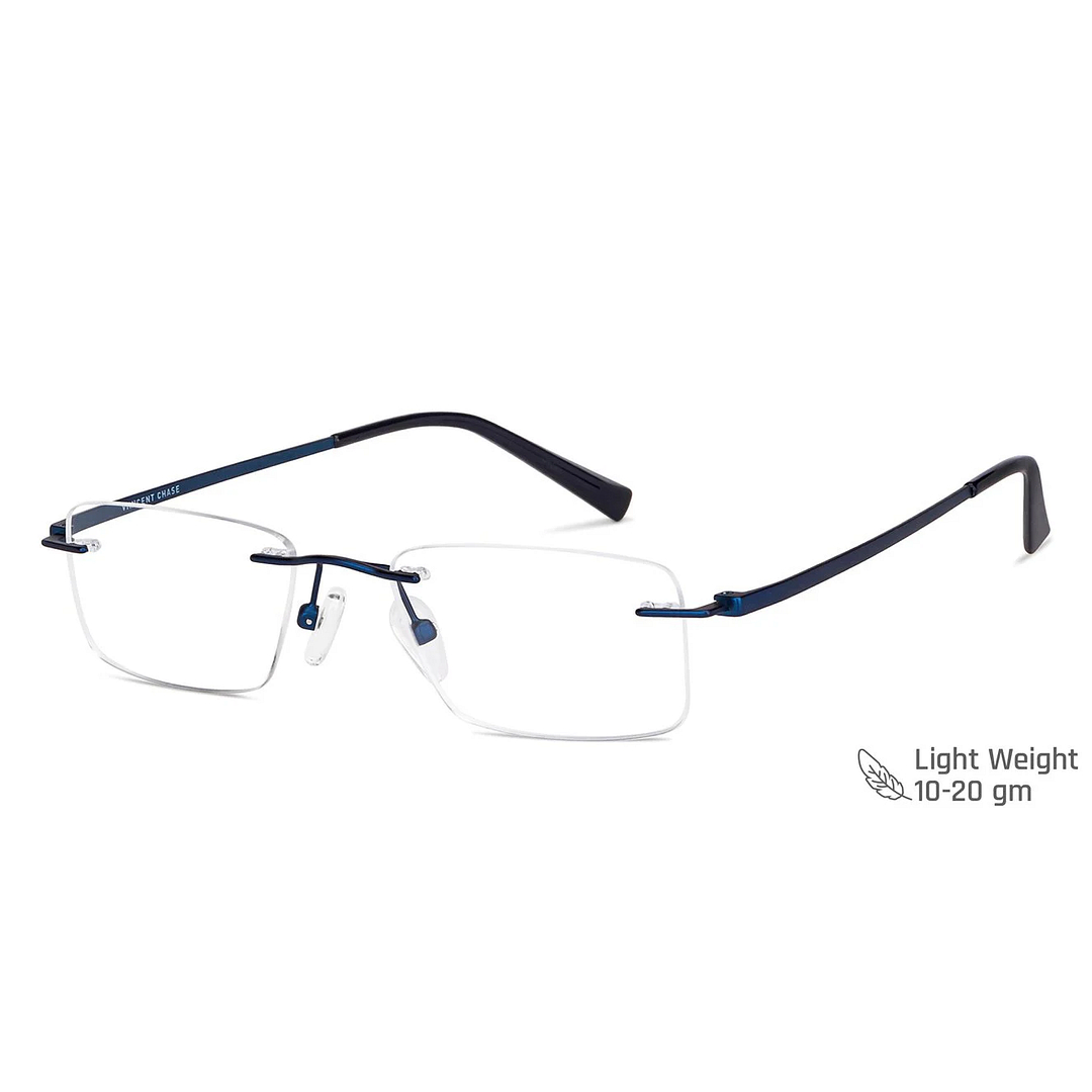 Vincent Chase Online Sky Blue Rimless Rectangle right side