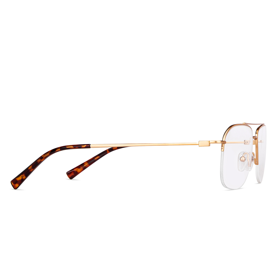 Vincent Chase Online Gold Half Rim Aviator left side