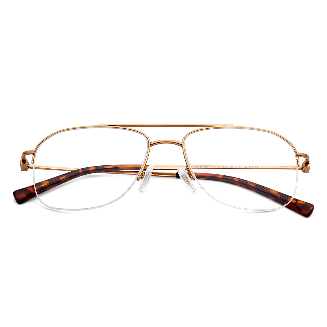 Vincent Chase Online Gold Half Rim Aviator left side