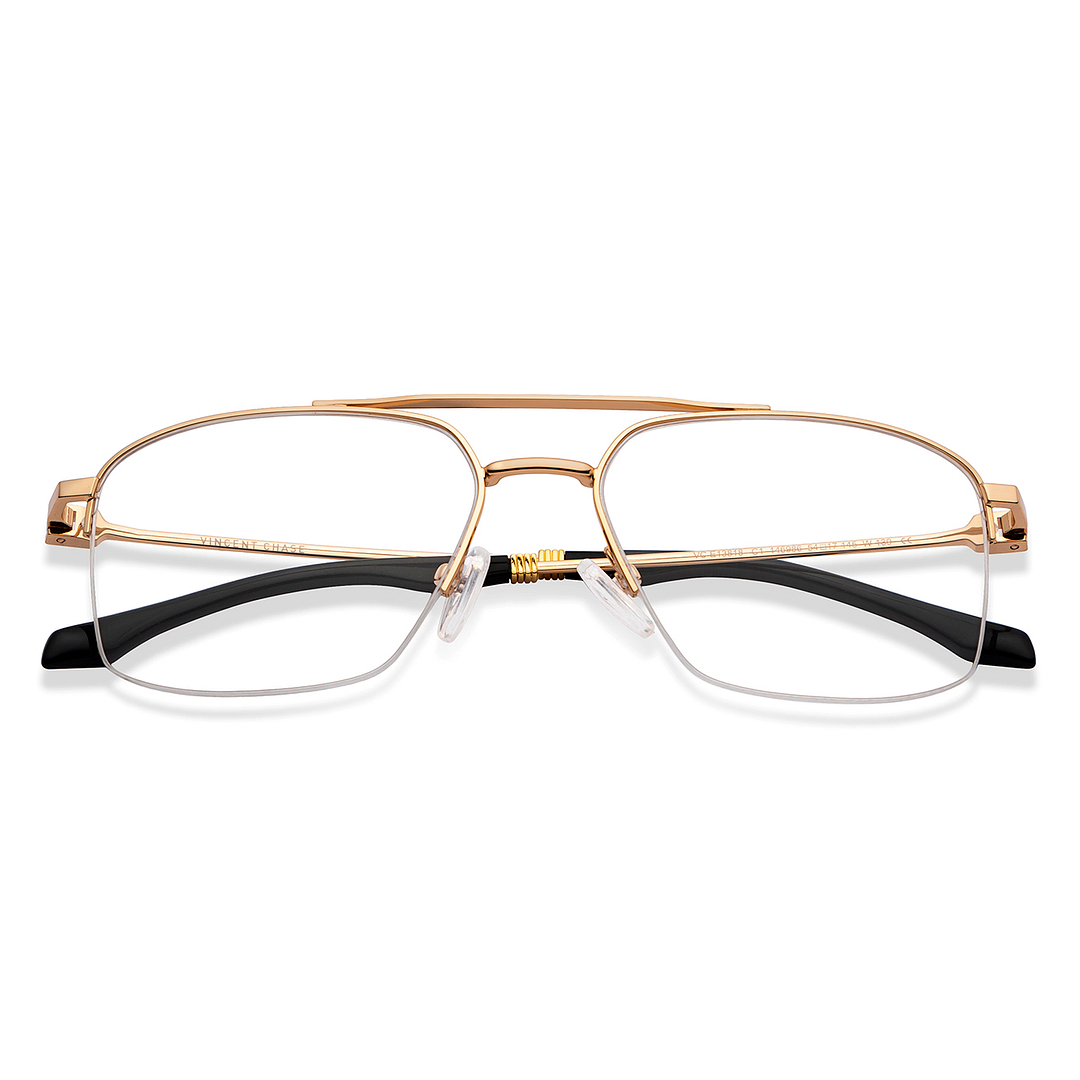 Vincent Chase Online Gold Half Rim Geometric left side