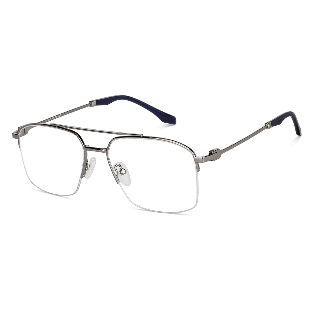 Vincent Chase Mid Gunmetal Half Rim Geometric right side