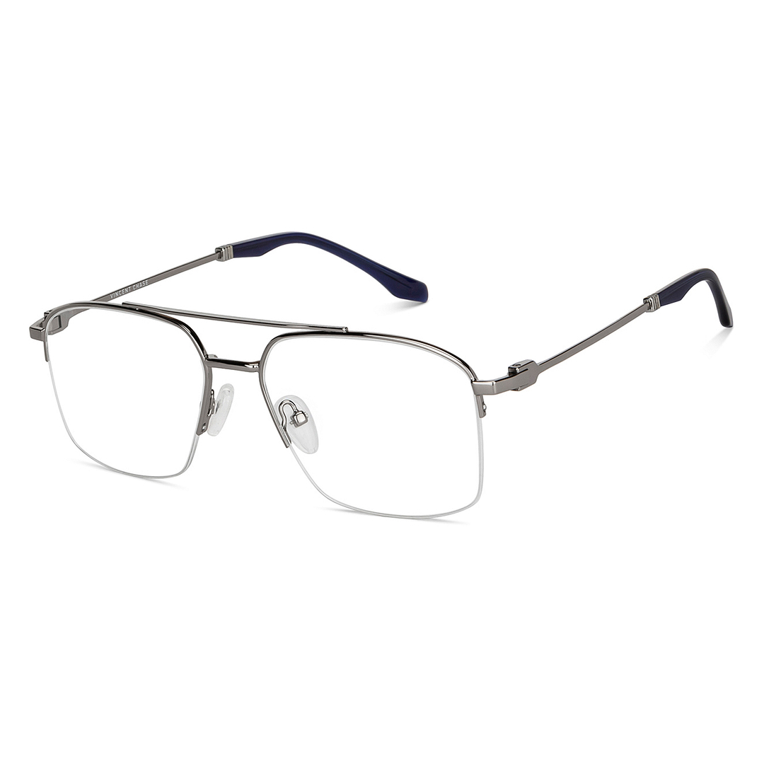 Vincent Chase Mid Gunmetal Half Rim Geometric right side