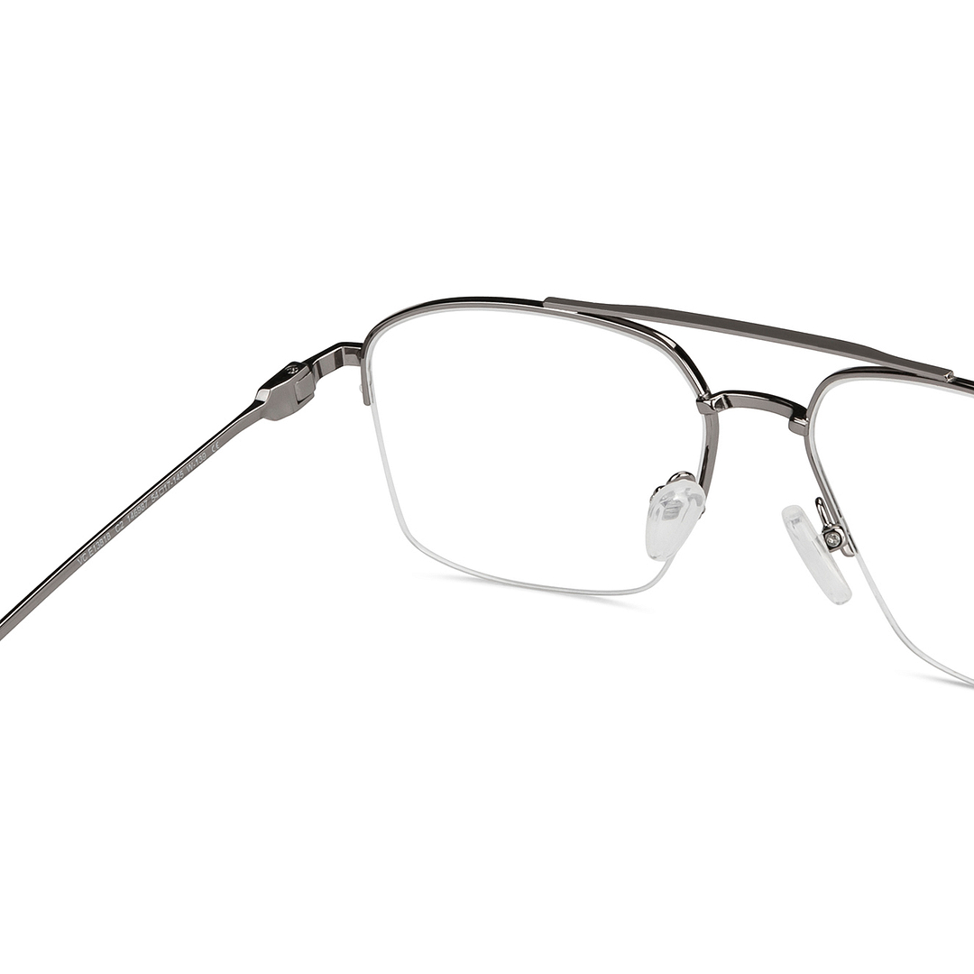 Vincent Chase Mid Gunmetal Half Rim Geometric right side