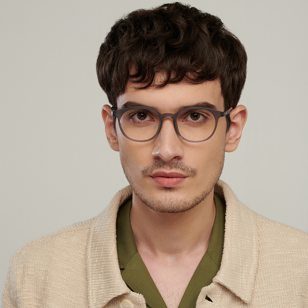 Vincent Chase Online Gray Transparent Full Rim Round left side