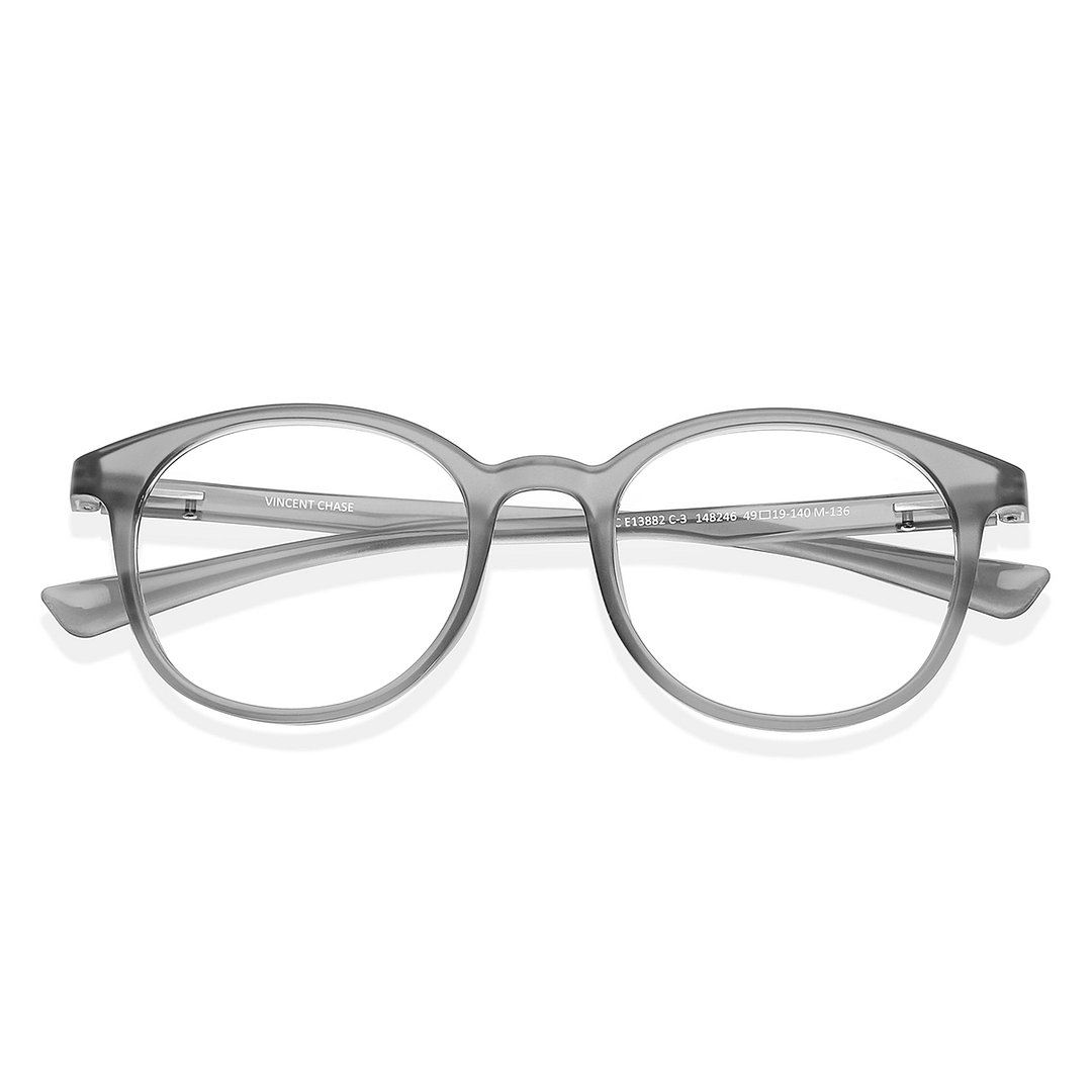 Vincent Chase Online Gray Transparent Full Rim Round left side