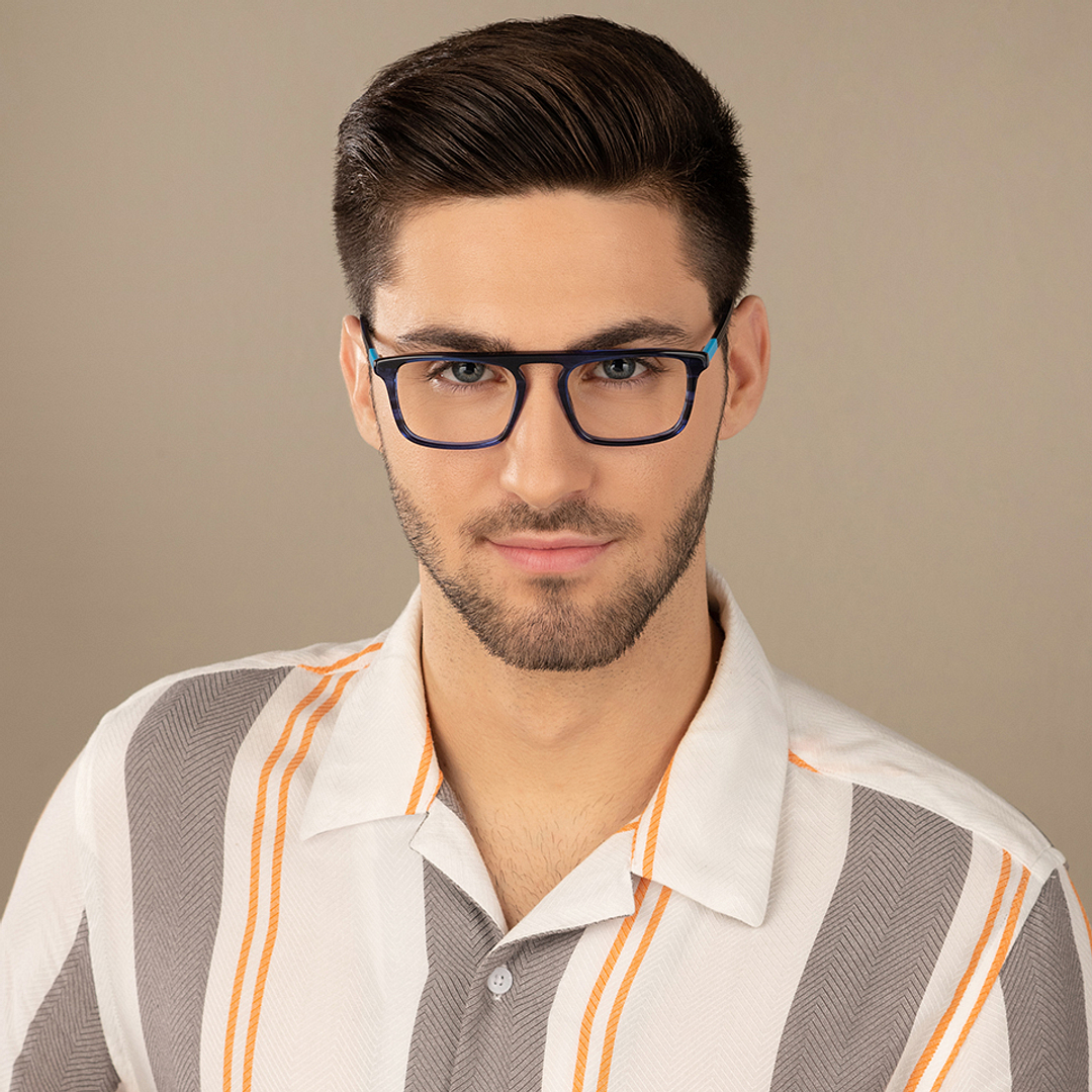 Vincent Chase Online Sky Blue Full Rim Rectangle left side