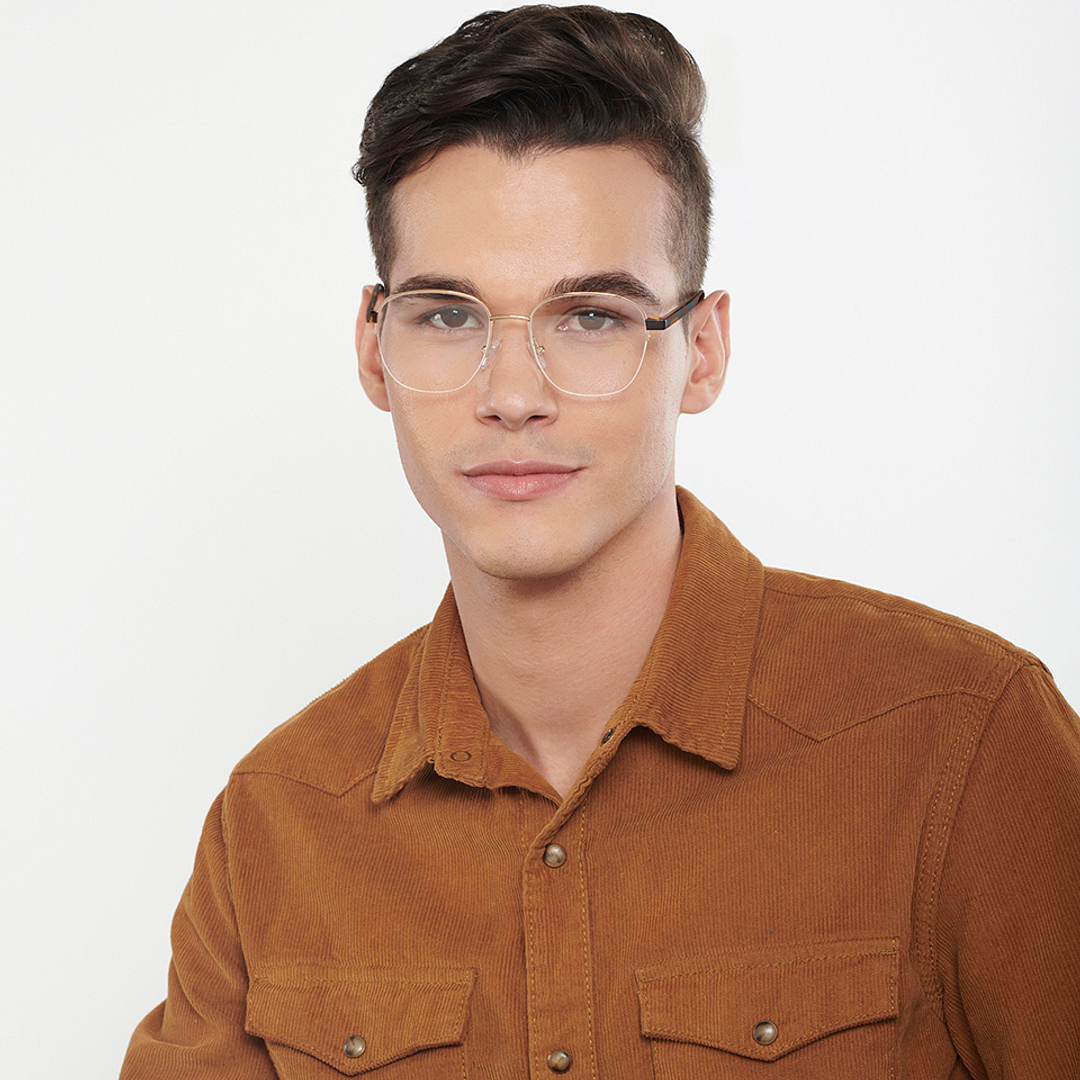 Vincent Chase Online Gold Half Rim Round left side