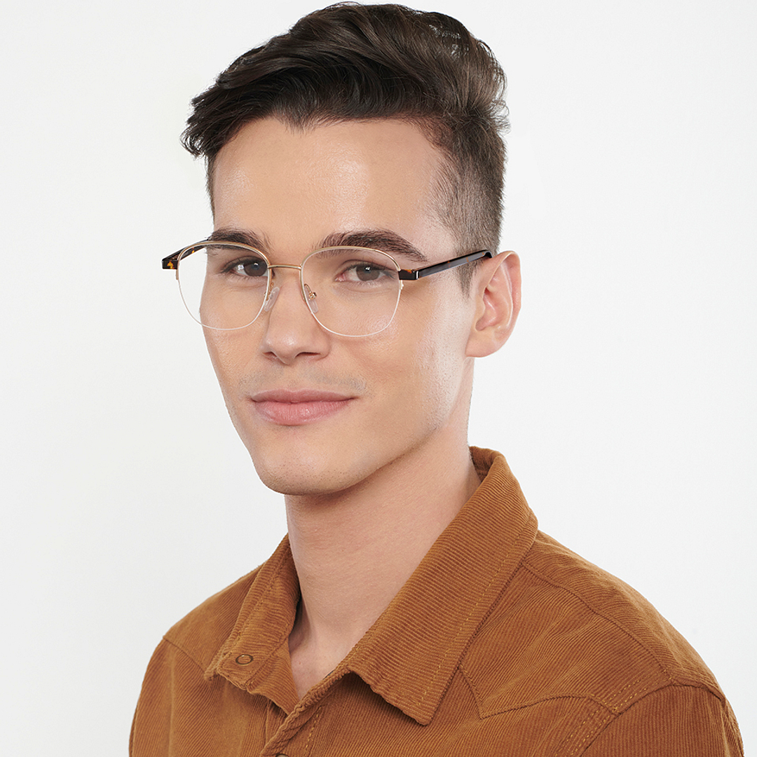 Vincent Chase Online Gold Half Rim Round right side