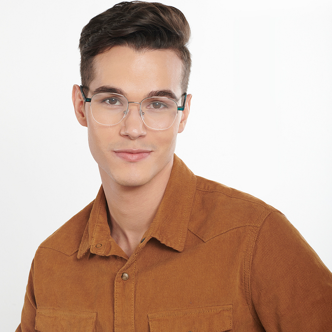 Vincent Chase Online Silver Half Rim Round left side