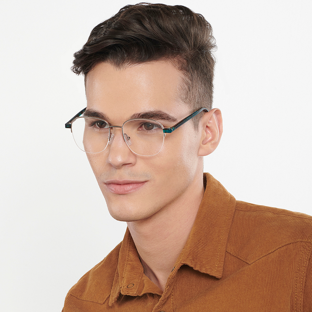 Vincent Chase Online Silver Half Rim Round right side