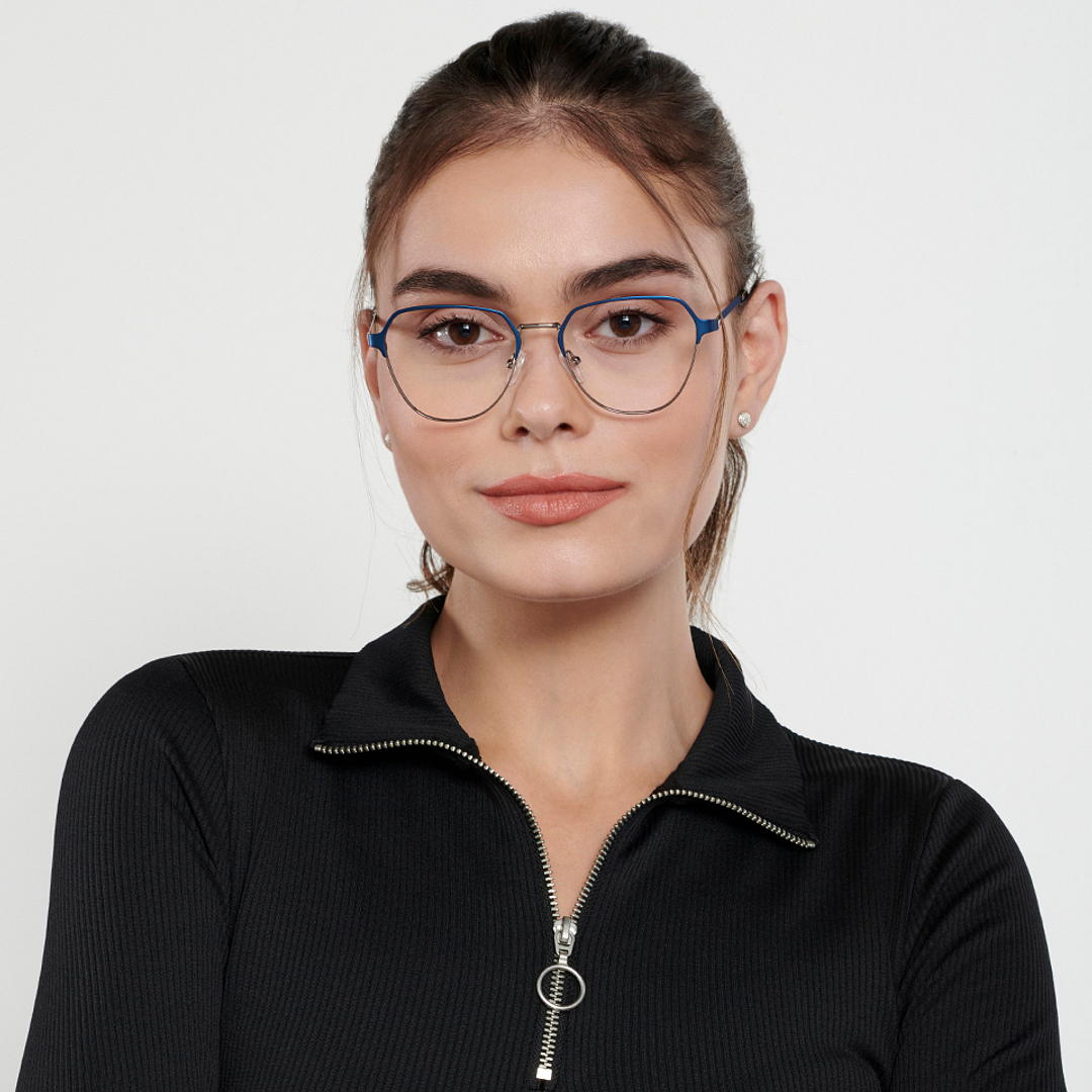 Vincent Chase Online Sky Blue Full Rim Geometric left side