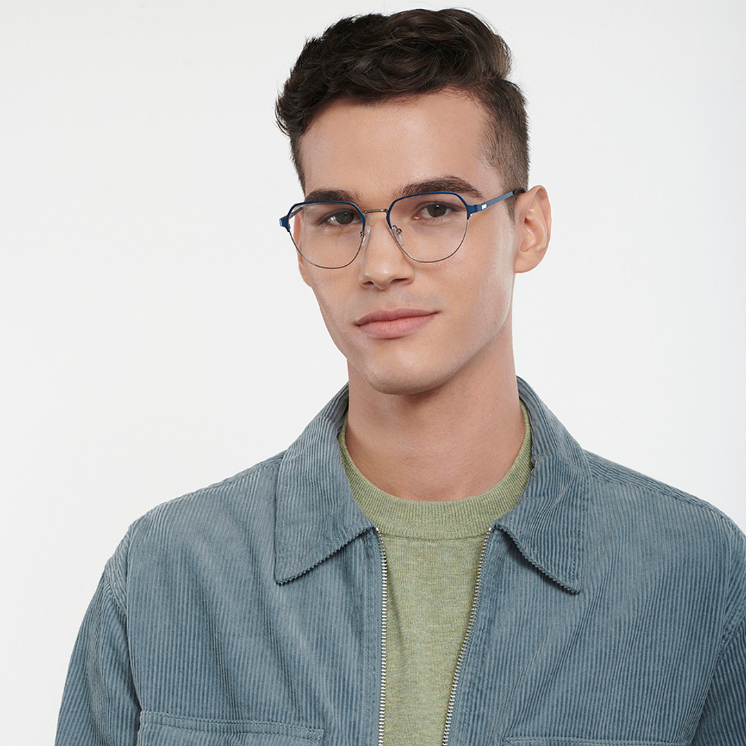 Vincent Chase Online Sky Blue Full Rim Geometric left side