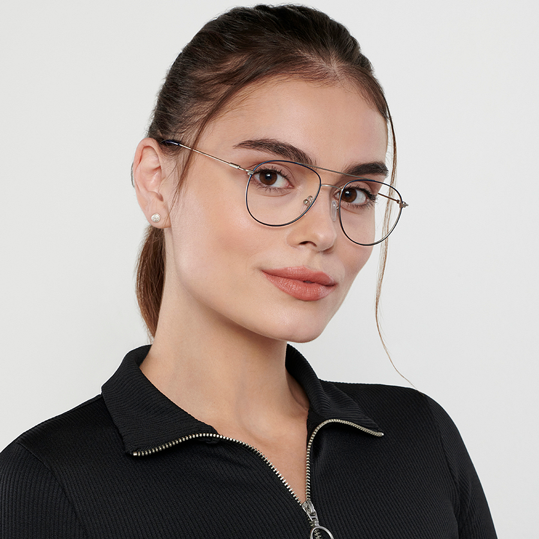 Vincent Chase Online Silver Full Rim Aviator left side