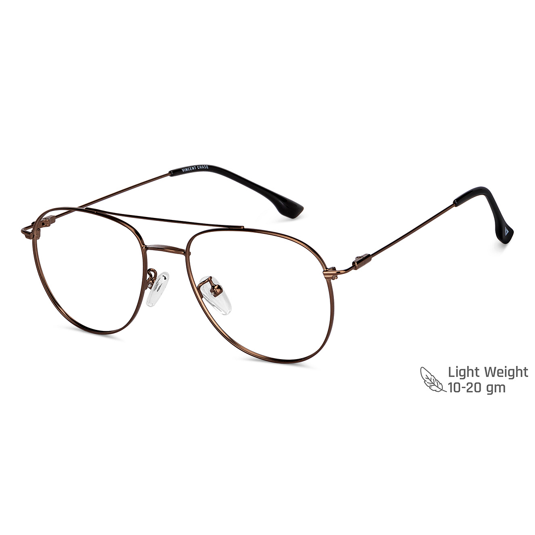 Vincent Chase Online Dark Brown Full Rim Aviator left side