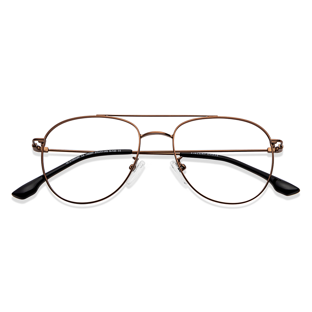 Vincent Chase Online Dark Brown Full Rim Aviator left side