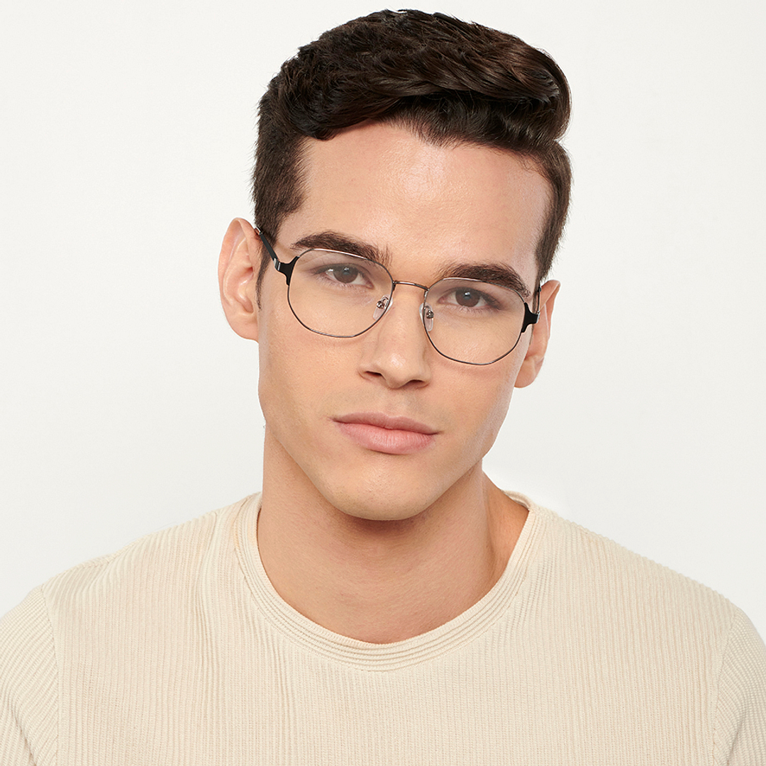 Vincent Chase Online Mid Gunmetal Full Rim Geometric left side