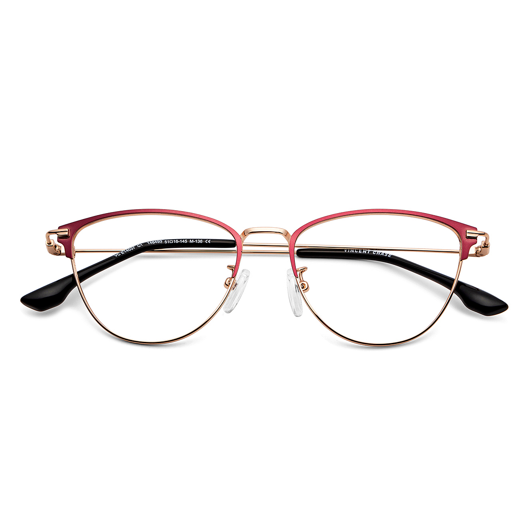Vincent Chase Red Full Rim Cat Eye left side
