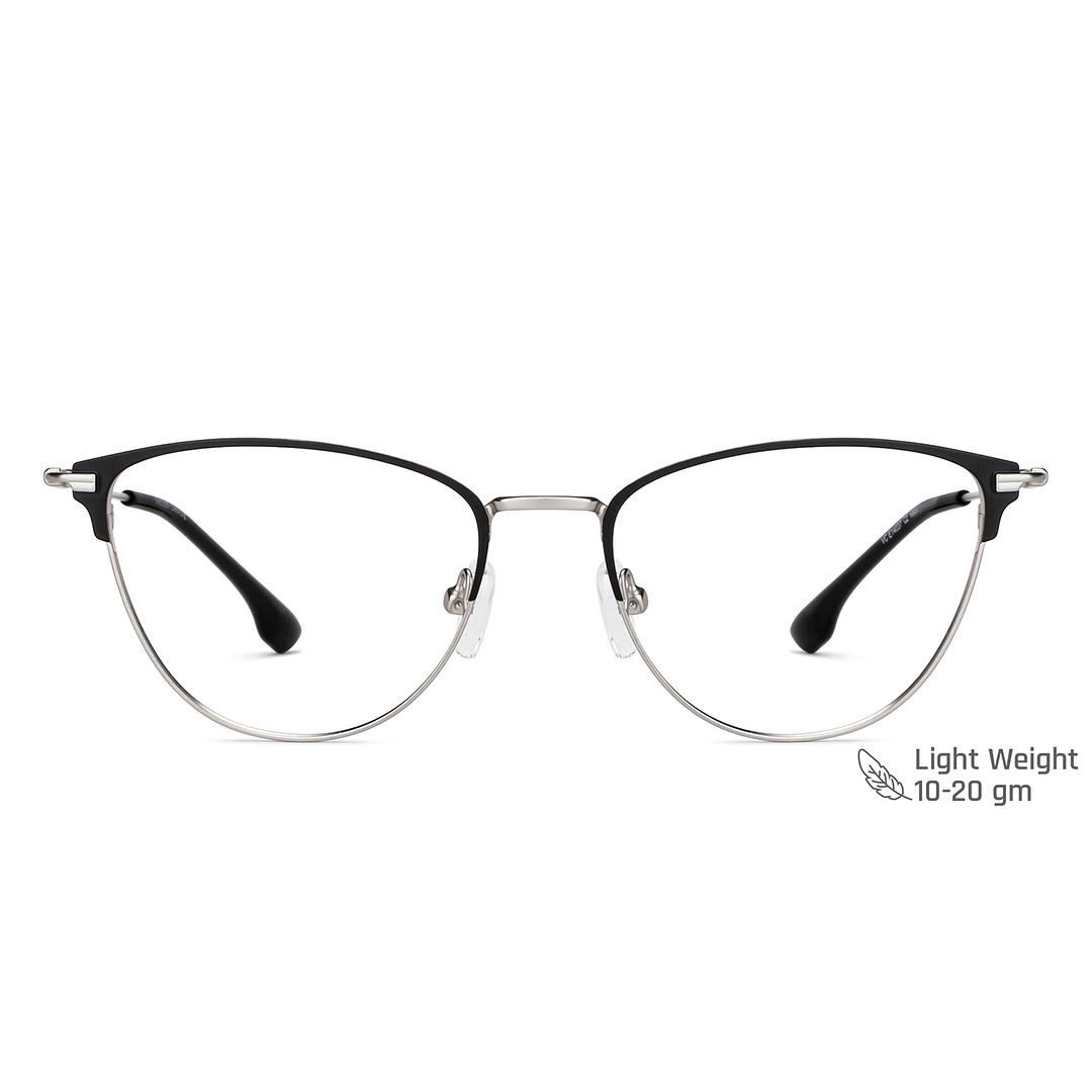 Vincent Chase Online Dark Gunmetal Full Rim Cat Eye left side
