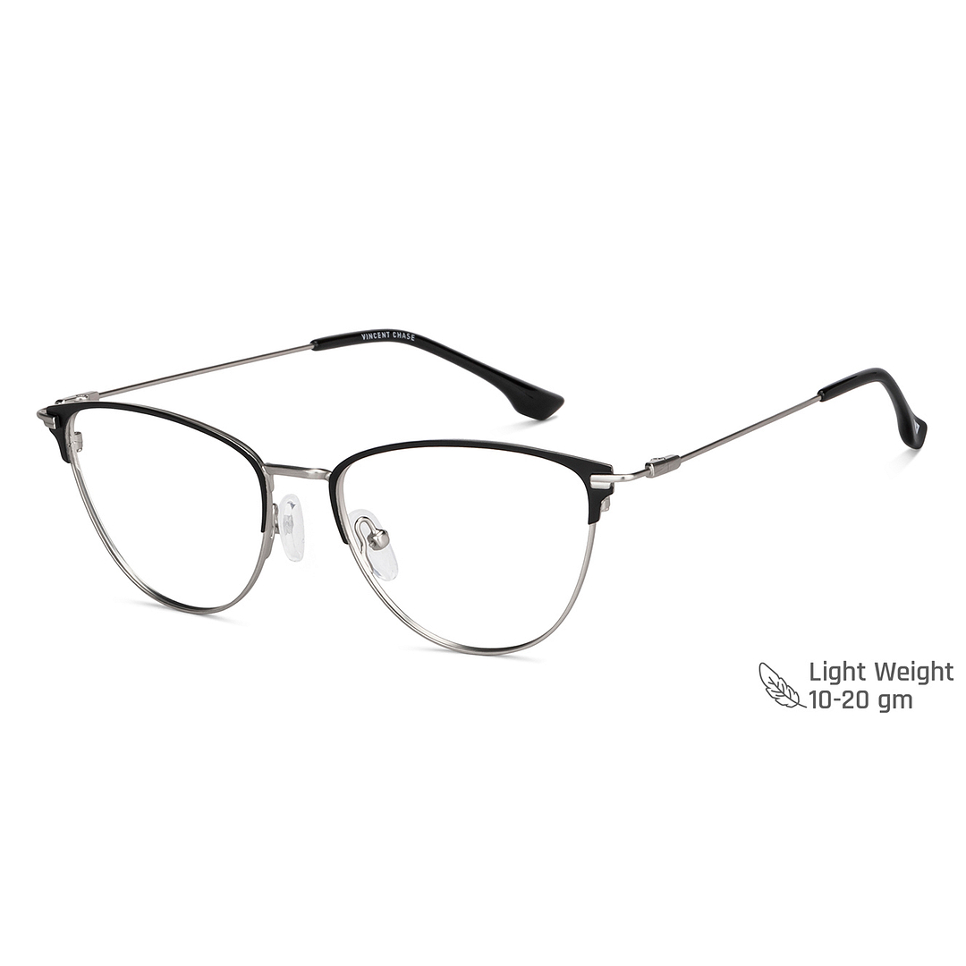 Vincent Chase Online Dark Gunmetal Full Rim Cat Eye right side