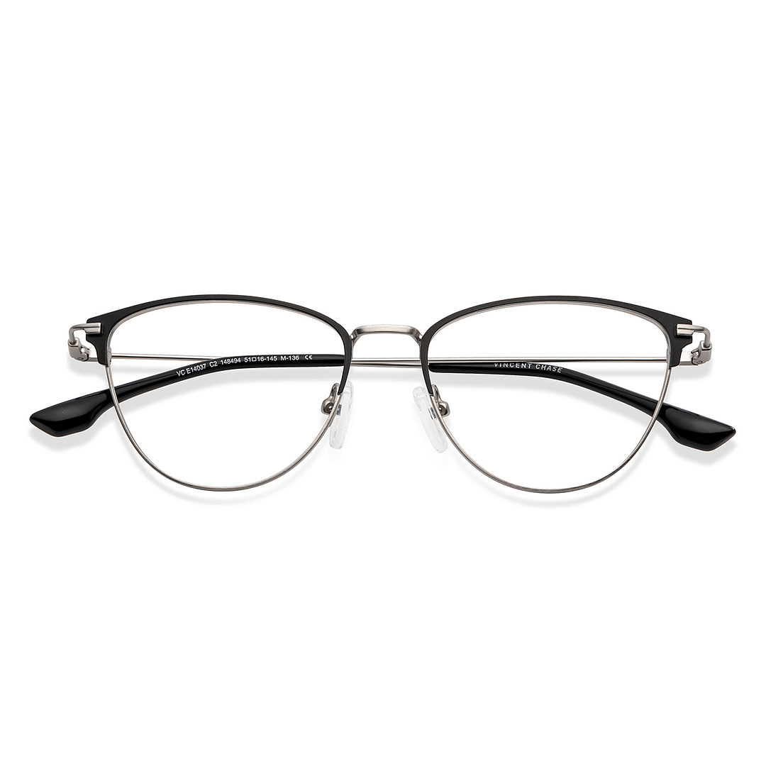 Vincent Chase Online Dark Gunmetal Full Rim Cat Eye left side
