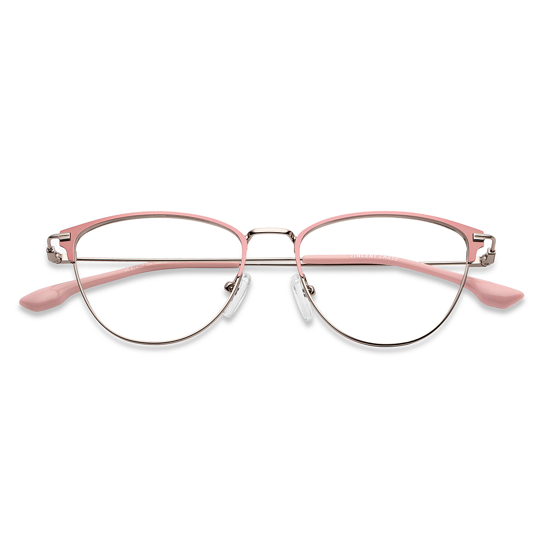 Vincent Chase Online Silver Full Rim Cat Eye left side