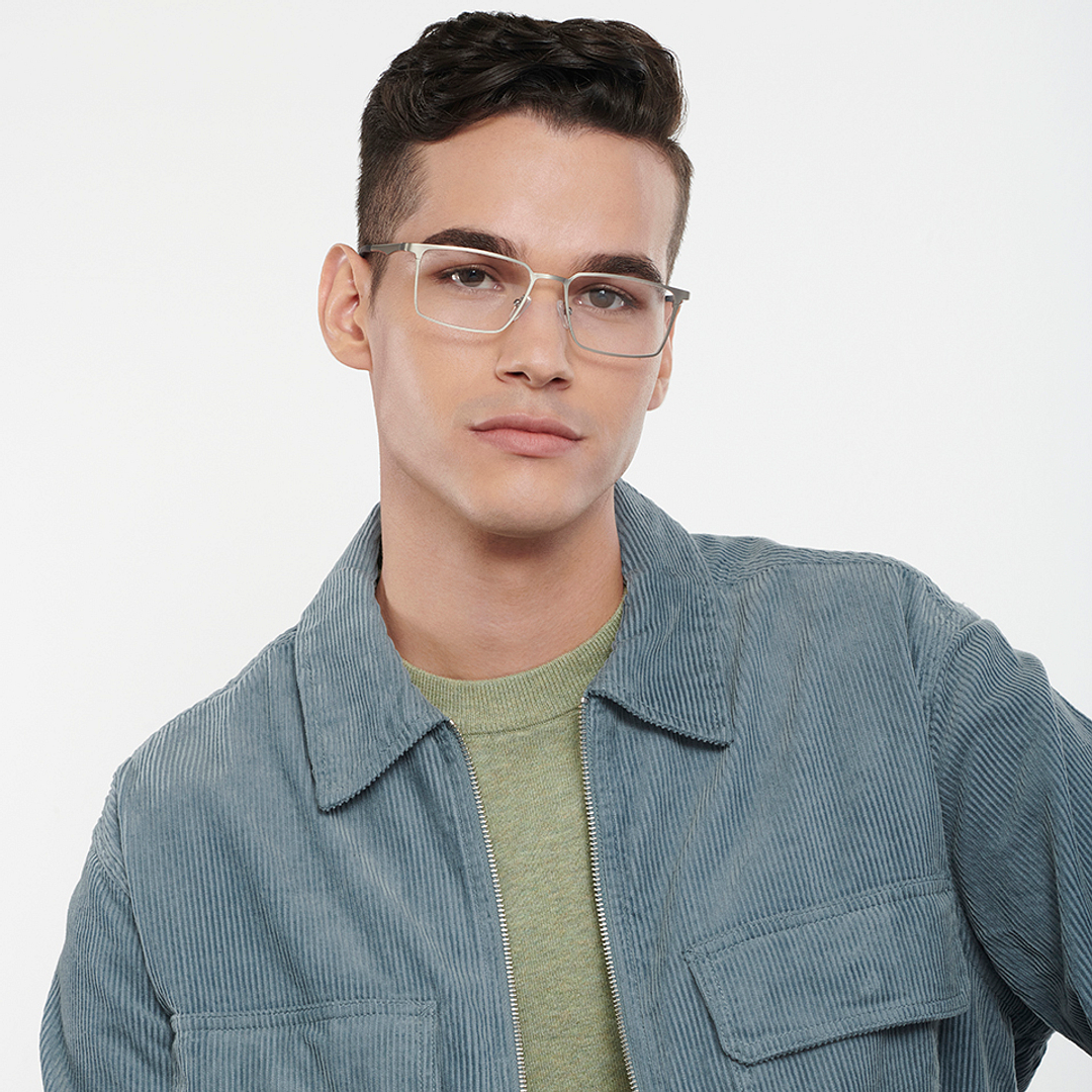 Vincent Chase Online Silver Full Rim Rectangle left side