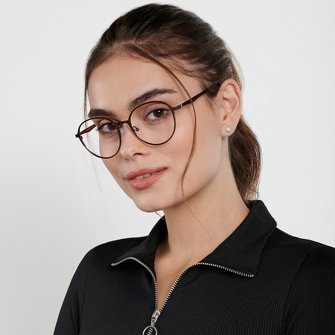 Vincent Chase Online Light Brown Full Rim Round right side