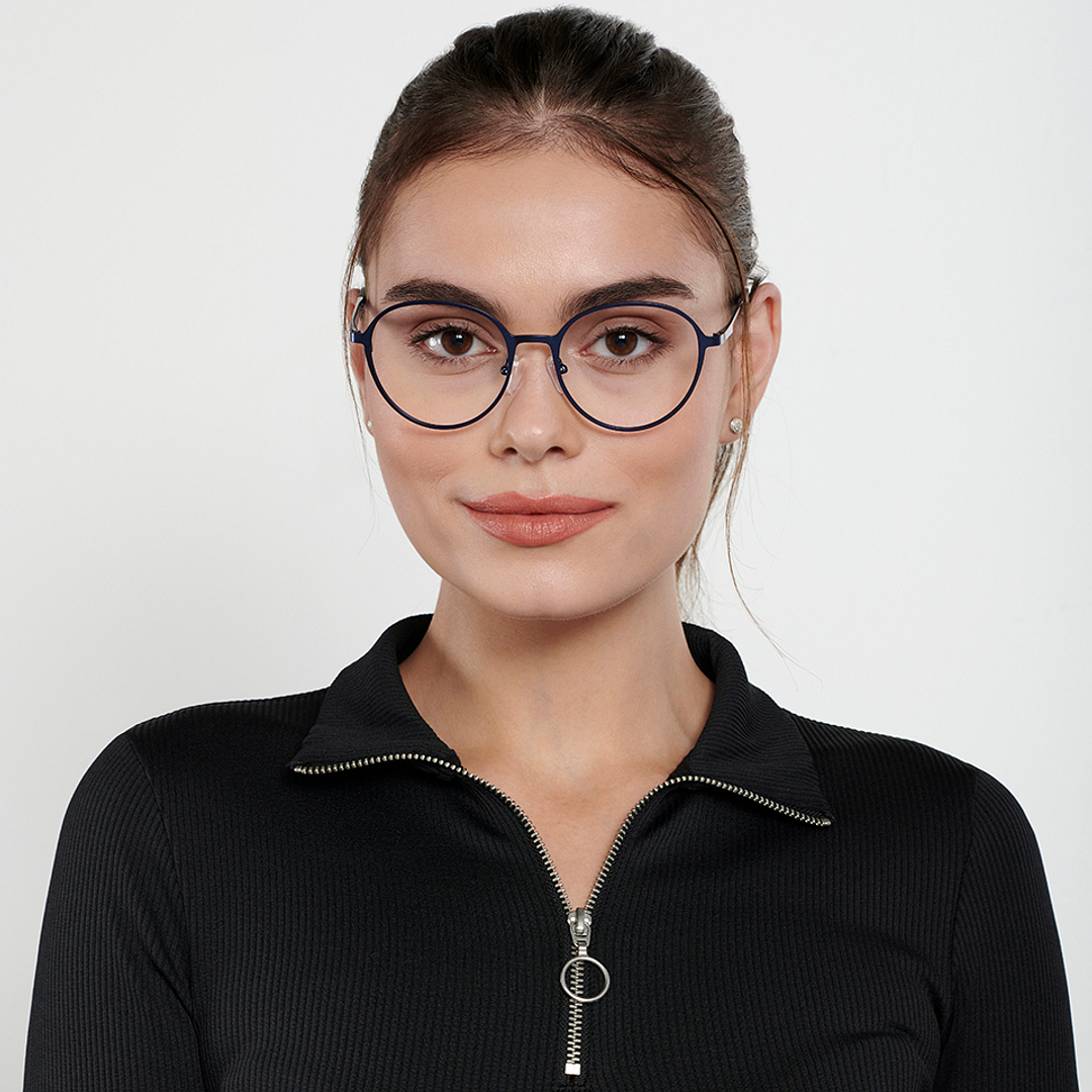 Vincent Chase Online Sky Blue Full Rim Round left side