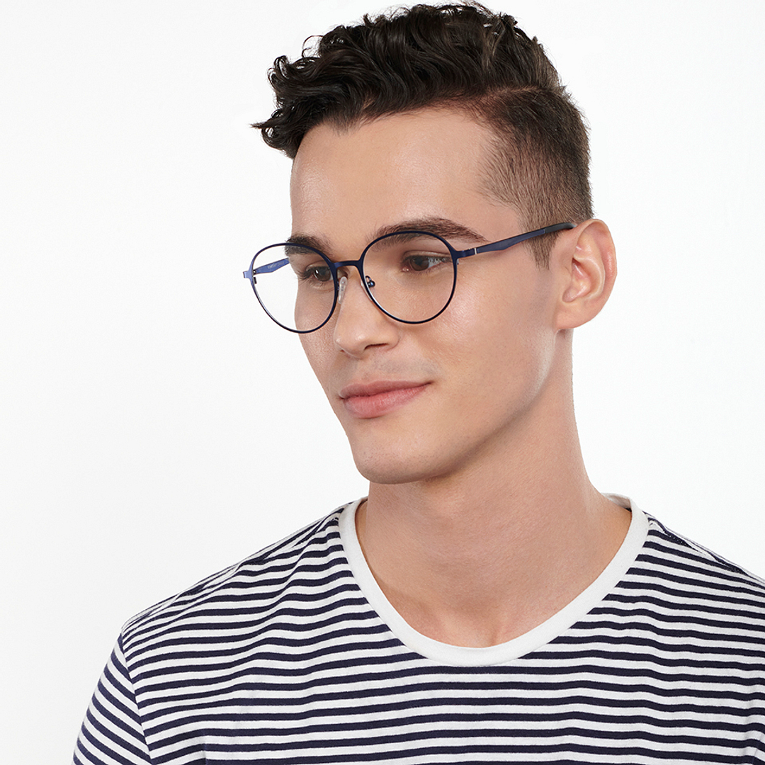 Vincent Chase Online Sky Blue Full Rim Round left side