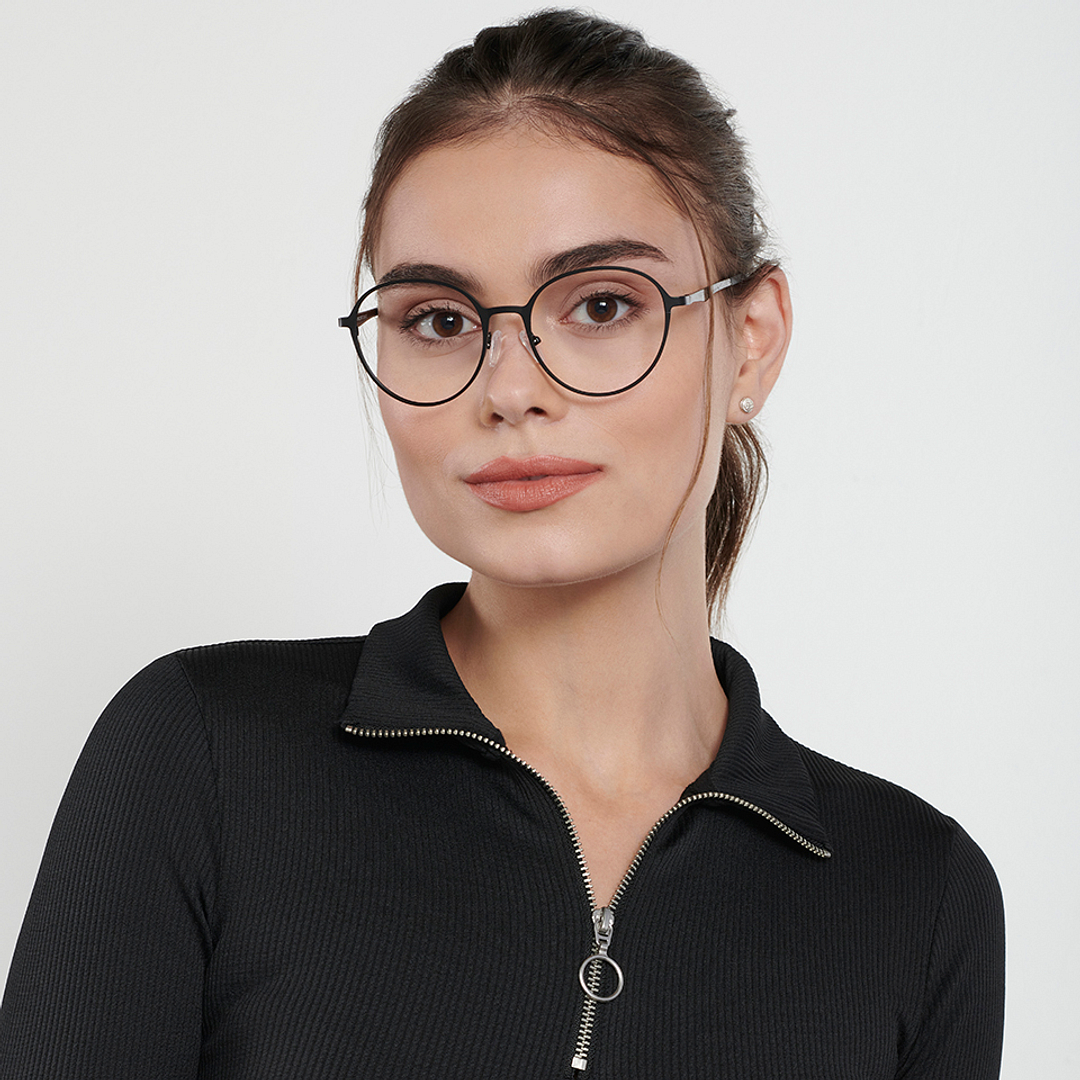 Vincent Chase Online Black Full Rim Round left side