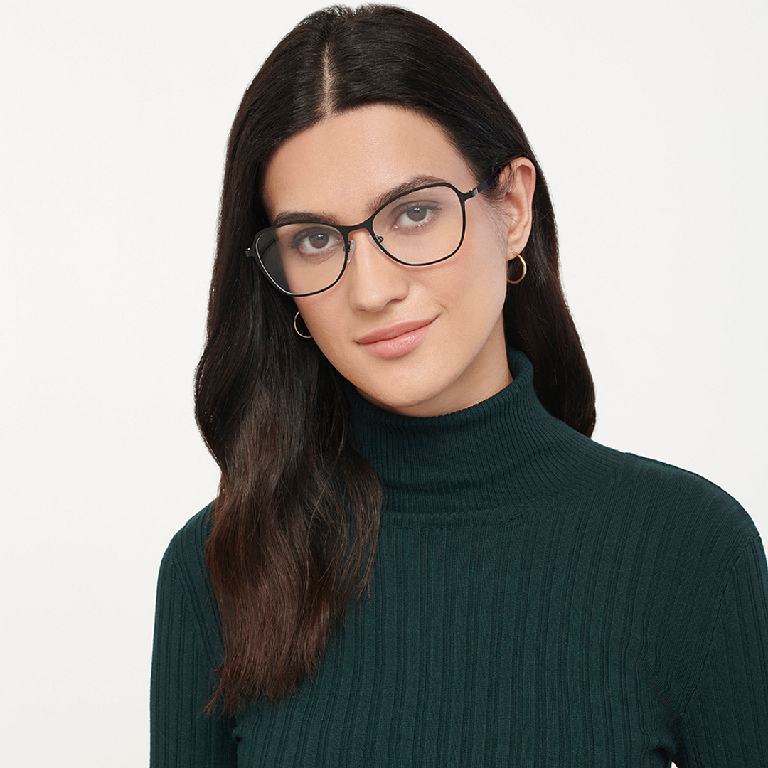 Vincent Chase Online Black Full Rim Cat Eye left side