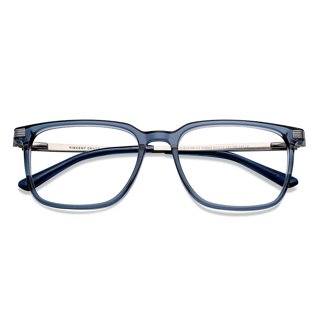 Vincent Chase Blue Transparent Full Rim Square left side