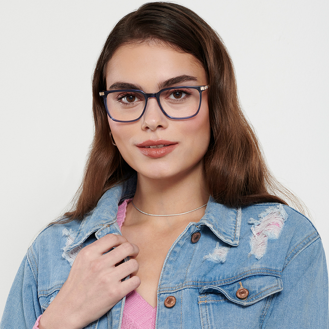 Vincent Chase Online Blue Transparent Full Rim Square left side