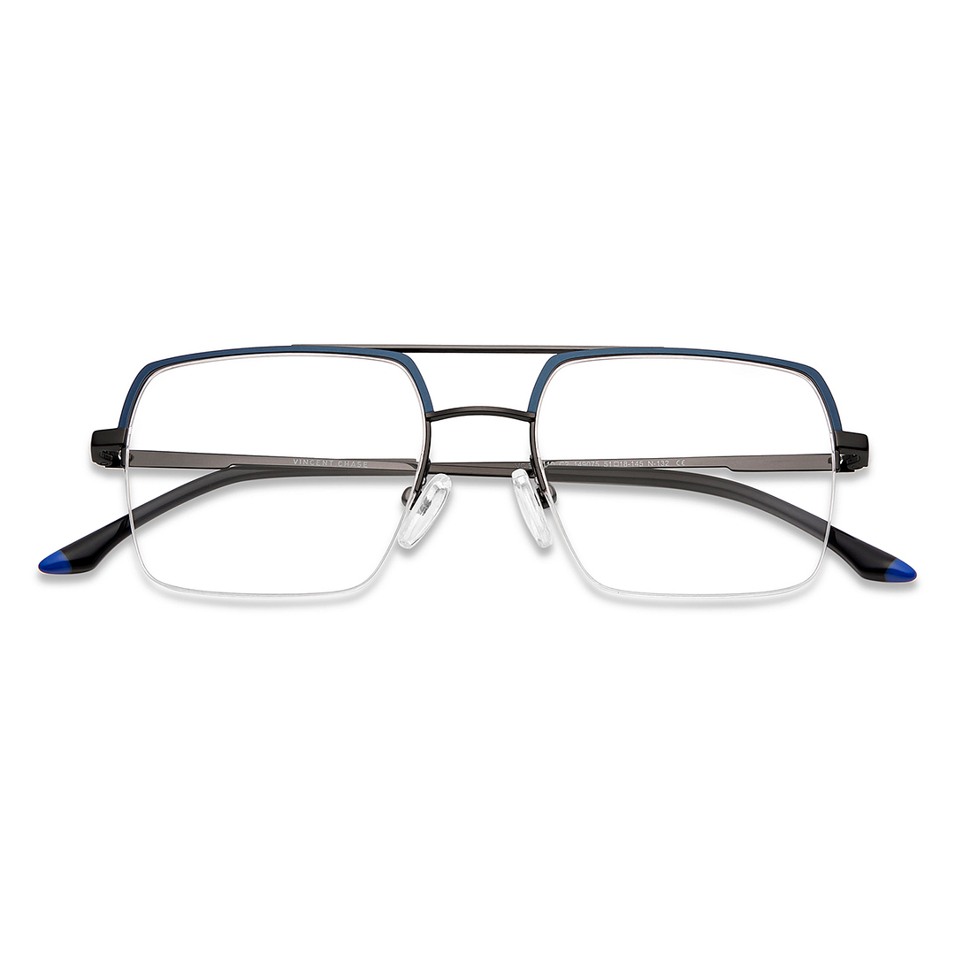 Vincent Chase Online Sky Blue Half Rim Square left side