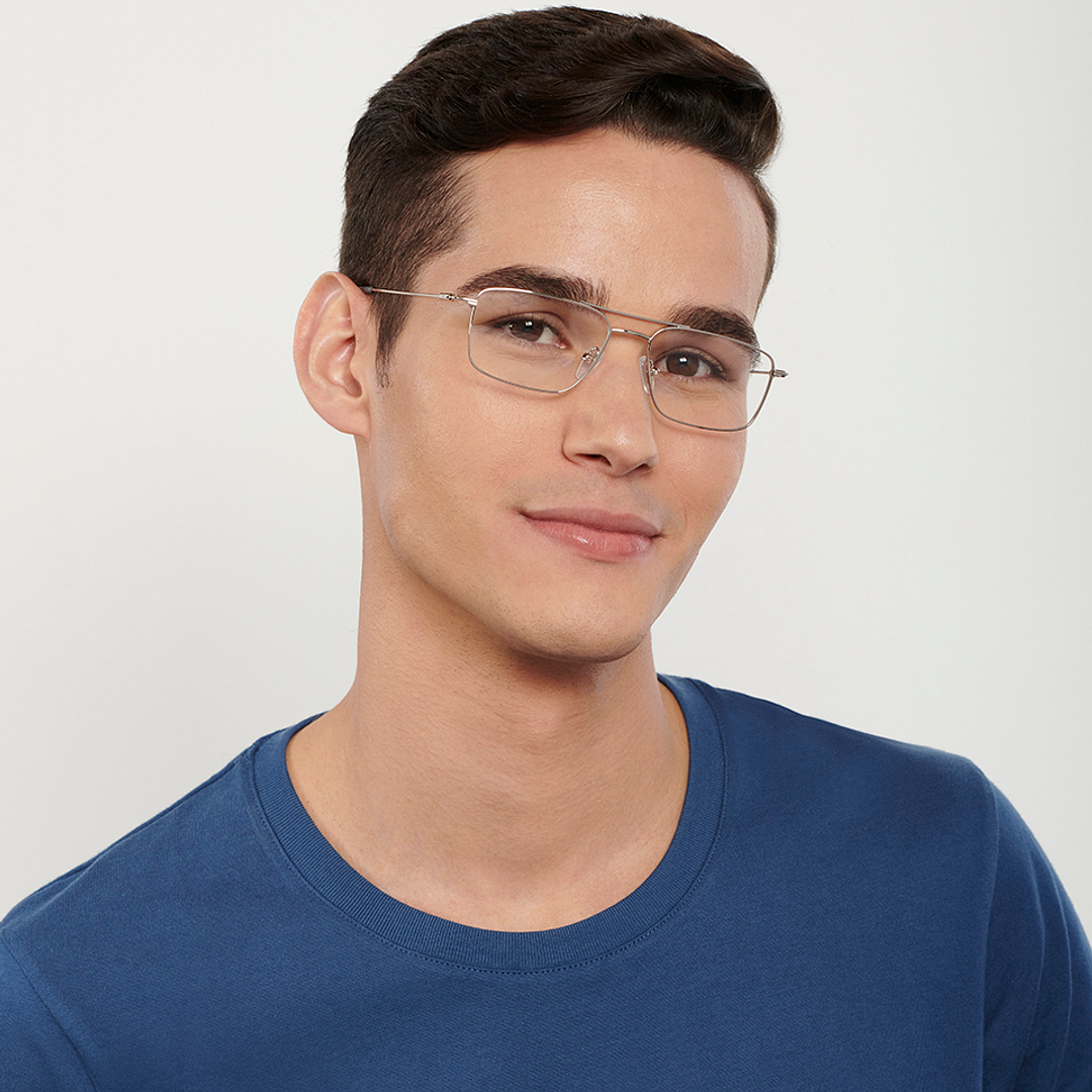 Vincent Chase Online Silver Full Rim Rectangle left side