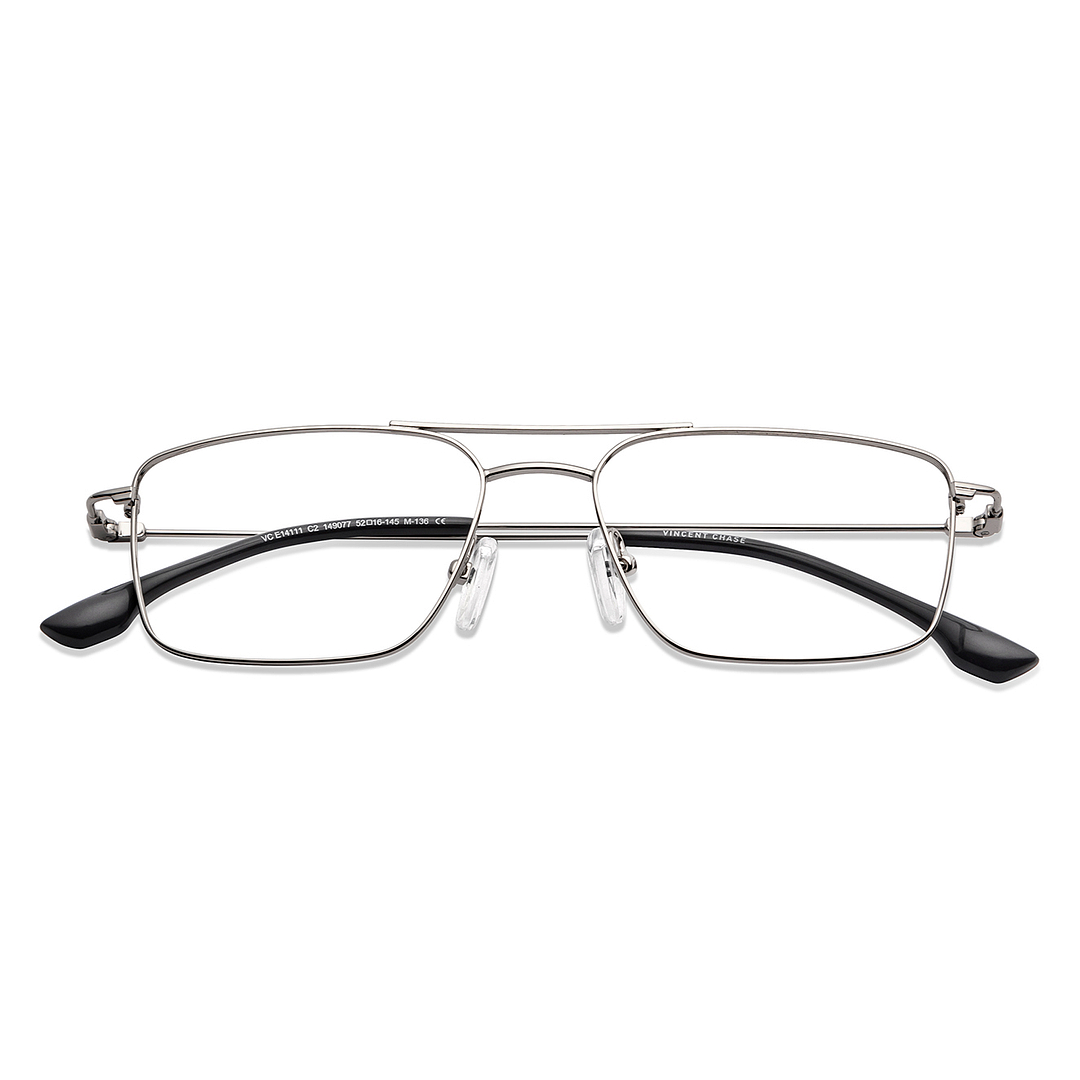 Vincent Chase Online Silver Full Rim Rectangle left side