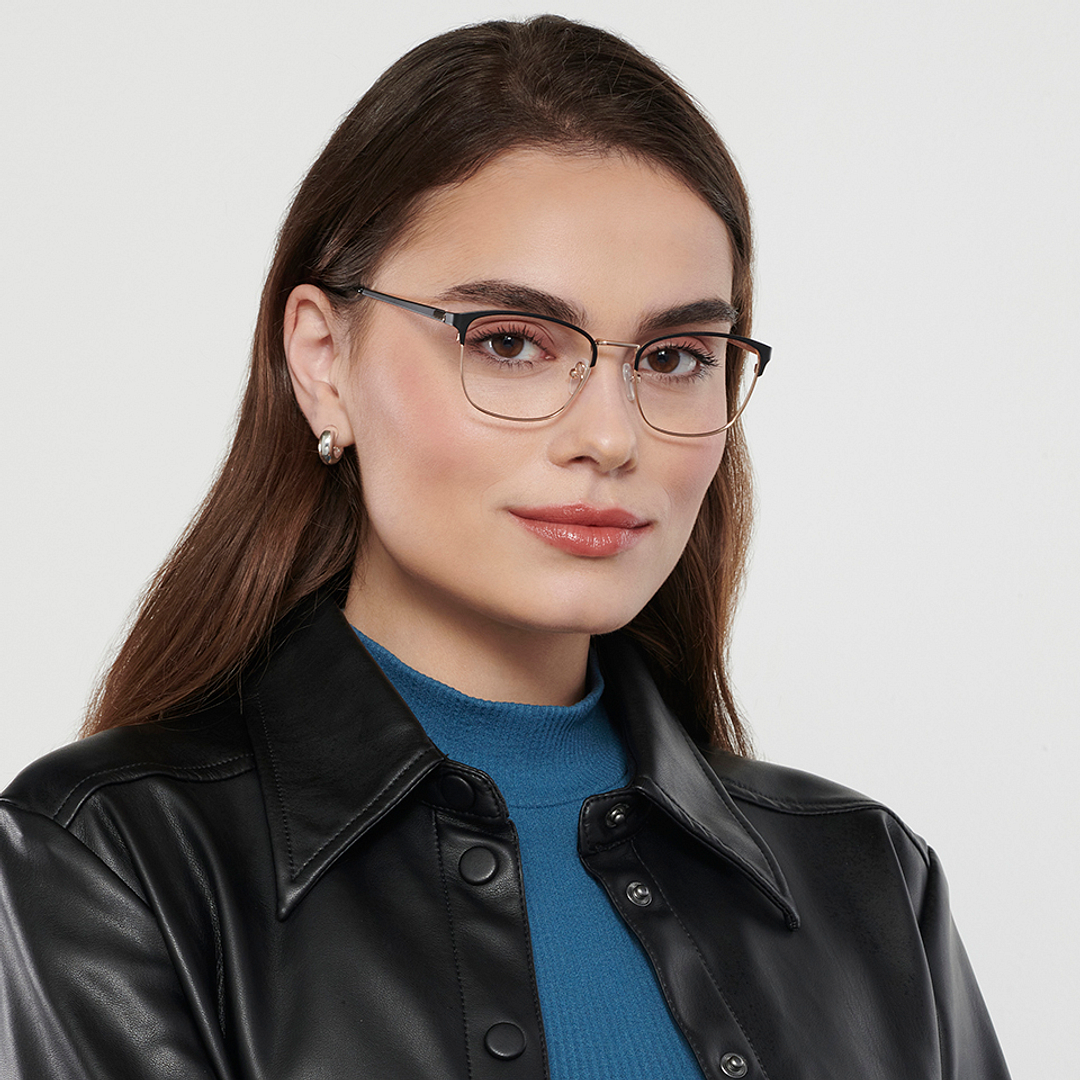 Vincent Chase Black Full Rim Square left side