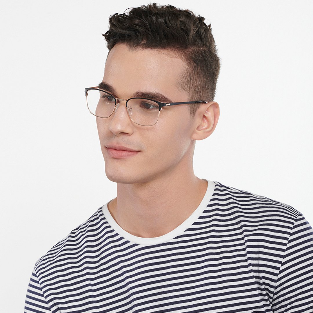 Vincent Chase Black Full Rim Square left side