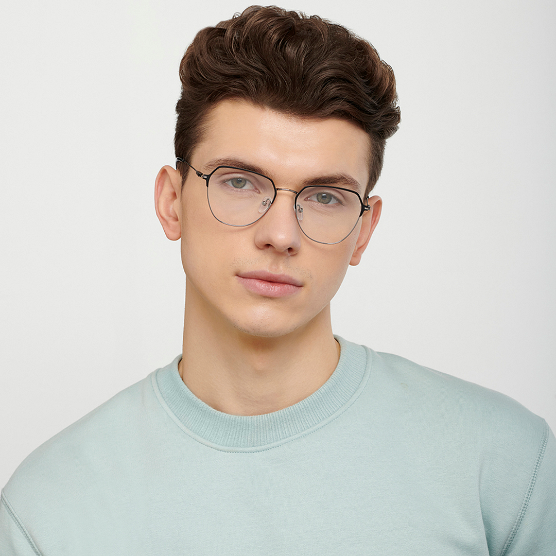 Vincent Chase Online Dark Gunmetal Full Rim Geometric right side