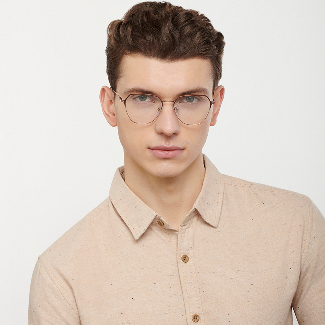 Vincent Chase Online Light Brown Full Rim Aviator left side