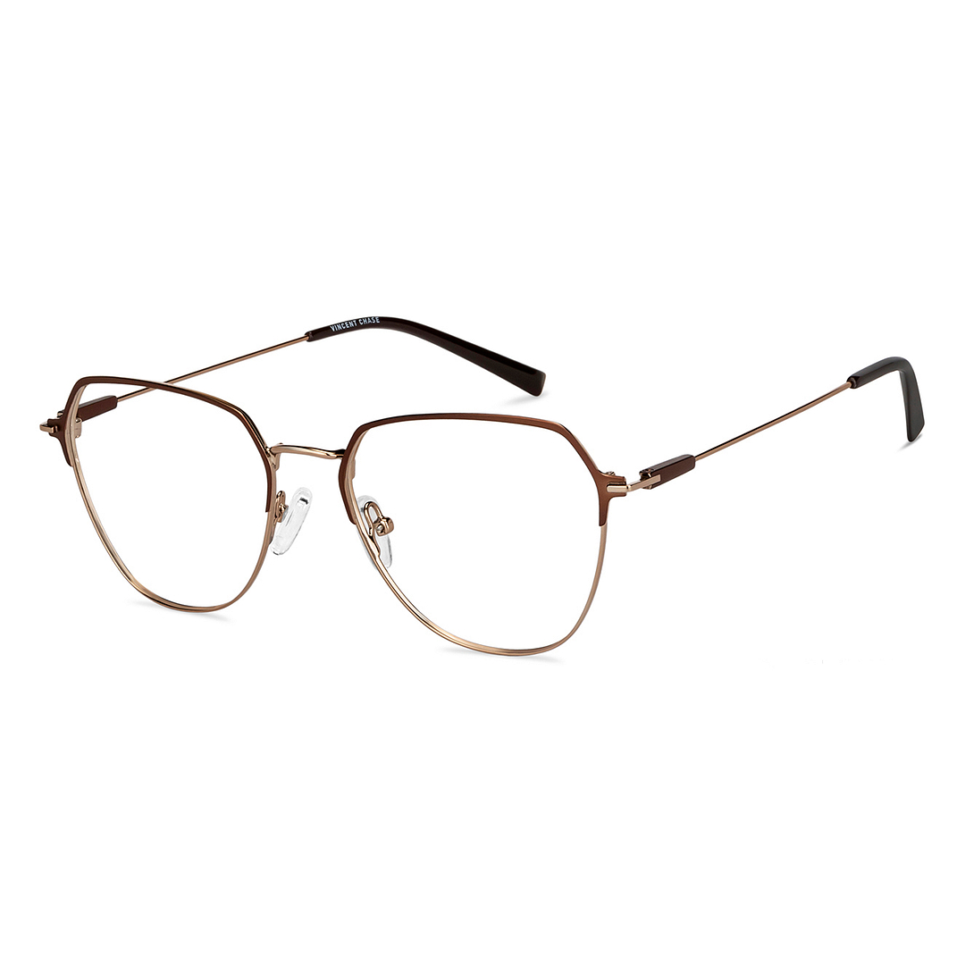 Vincent Chase Online Light Brown Full Rim Aviator right side
