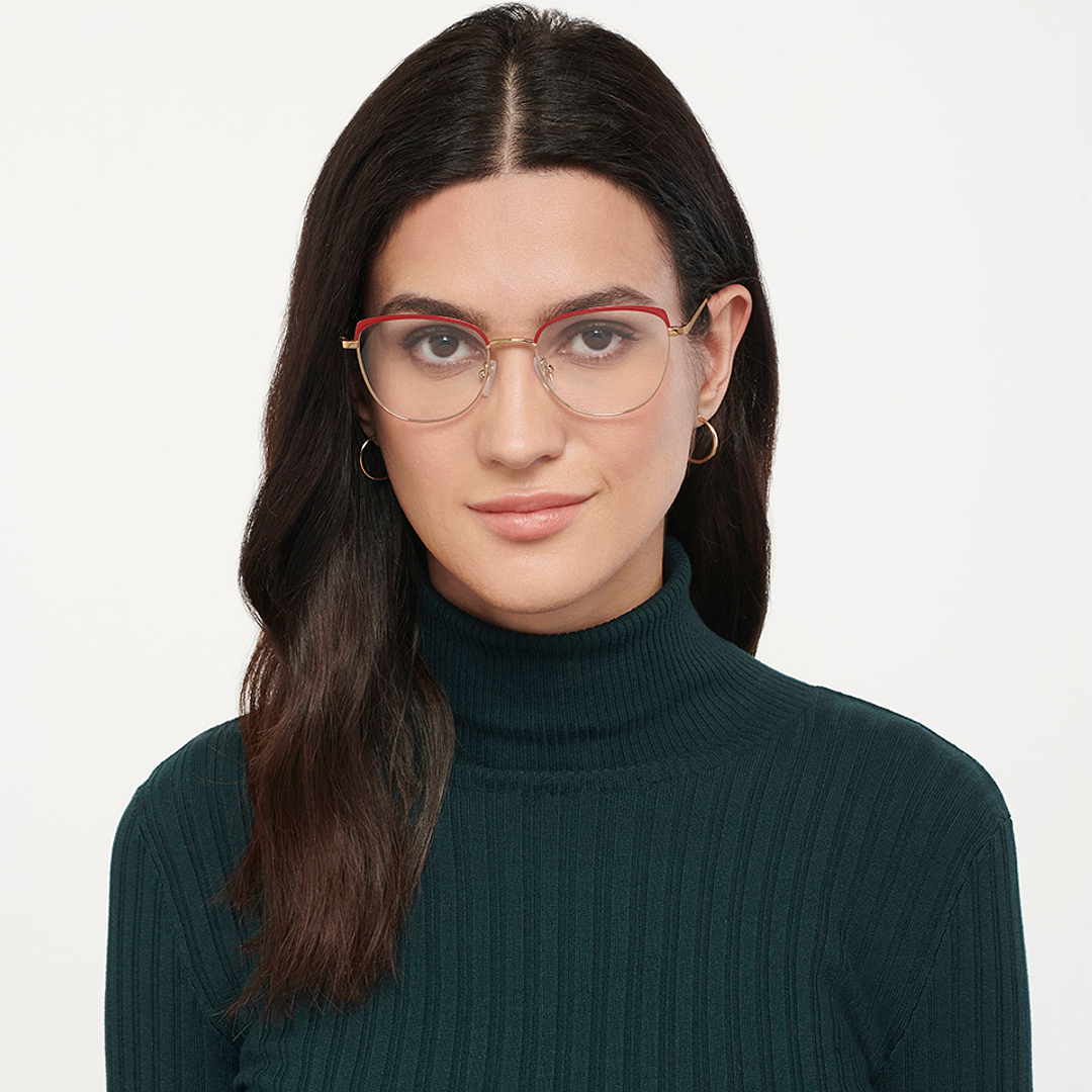 Vincent Chase Online Gold Full Rim Cat Eye left side