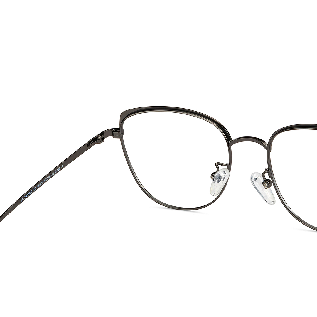 Vincent Chase Online Dark Gunmetal Full Rim Cat Eye right side