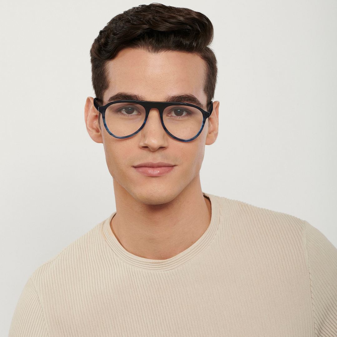 Vincent Chase Online Blue Transparent Full Rim Aviator left side