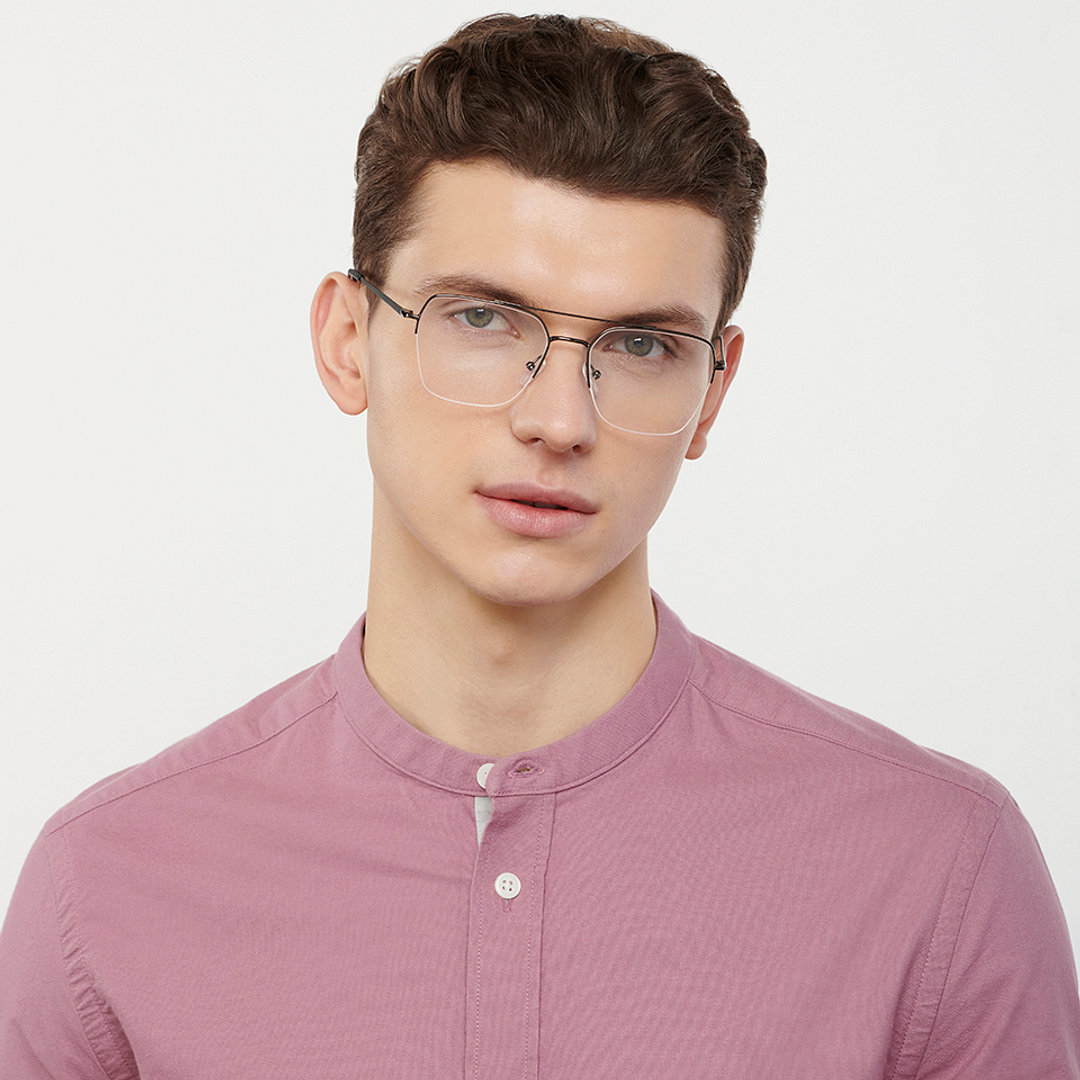 Vincent Chase Online Mid Gunmetal Half Rim Geometric left side